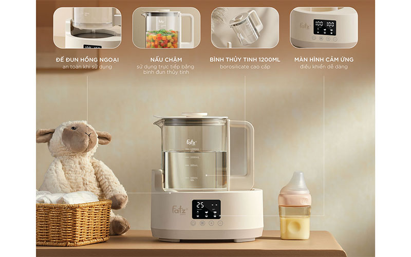 Máy đun và hâm nước pha sữa Fatzbaby HiQuick 1 FB3711CY - Hàng chính hãng