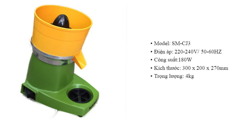 Máy ép cam bằng điện Juicer SM-CJ3 - Hàng chính hãng