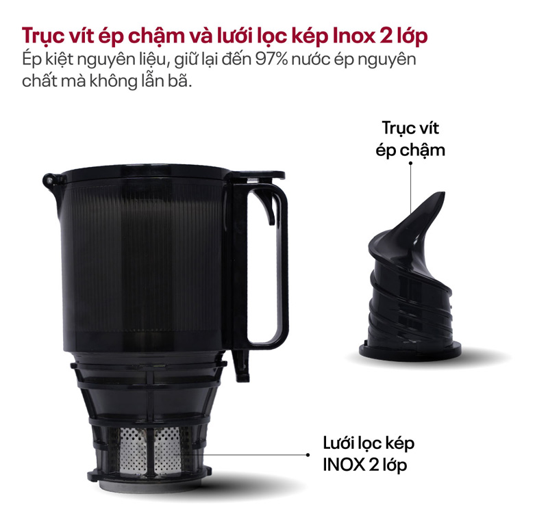 Lưới lọc inox 2 lớp, lọc sạch cặn, cho bạn ly nước ép thơm ngon