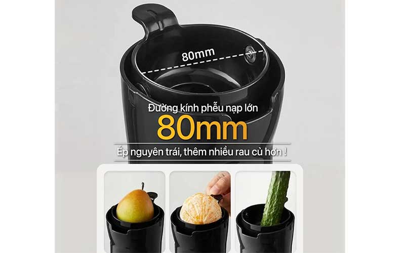 Đường kính miệng ống tiếp nguyên liệu của Máy ép chậm 2GOOD H2