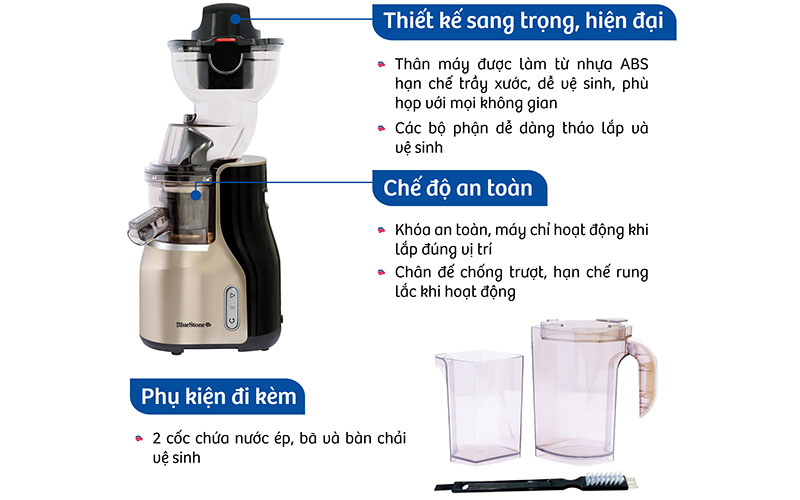 Máy ép chậm BlueStone SJB-6568 - Hàng chính hãng