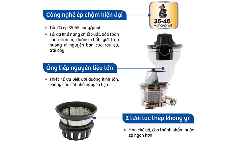 Máy ép chậm BlueStone SJB-6568 - Hàng chính hãng