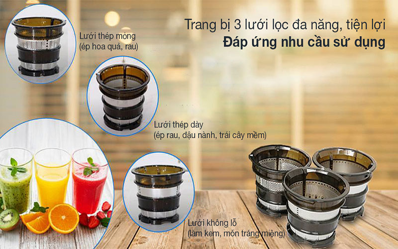 Thiết kế lưới lọc của Máy ép chậm Kalite KL-598