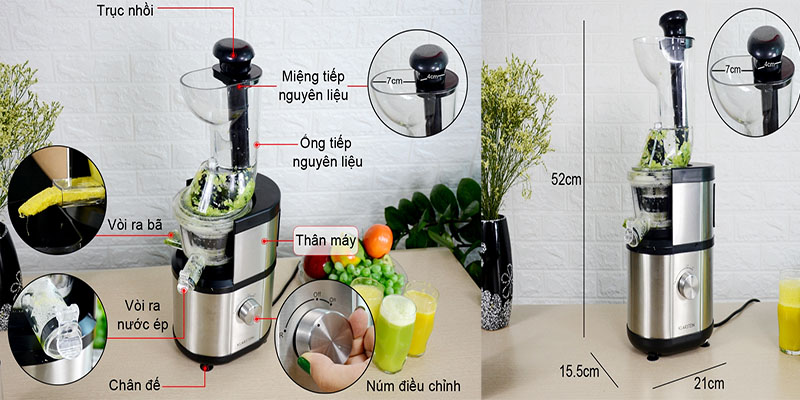 Máy ép chậm Klarstein Fruitberry - Hàng chính hãng