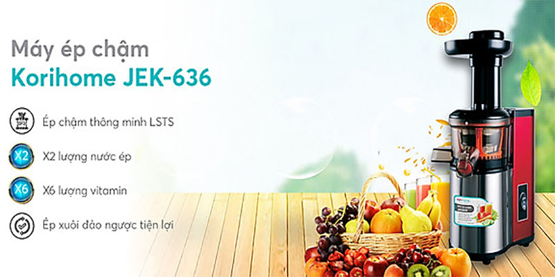 Máy ép chậm Korihome JEK-636 - Hàng chính hãng