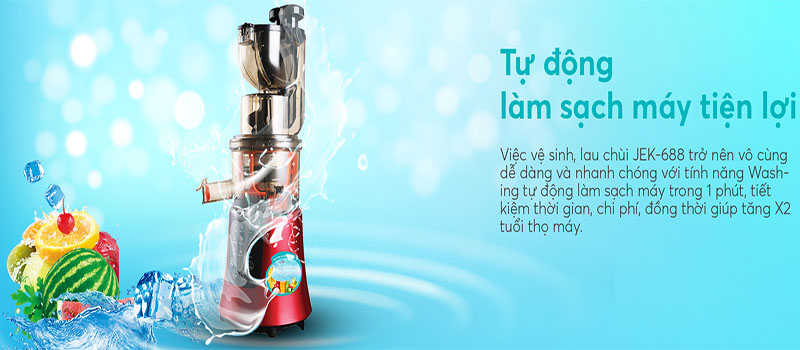 Chức năng tự động vệ sinh của Máy ép chậm Korihome JEK-688