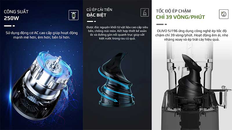 Máy ép chậm Olivo SJ196 - Hàng chính hãng