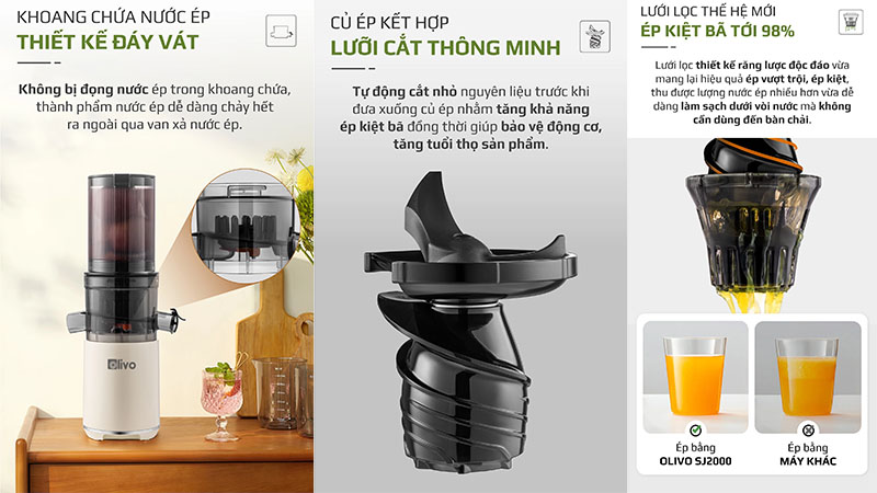 Máy ép chậm Olivo SJ2000 - Hàng chính hãng