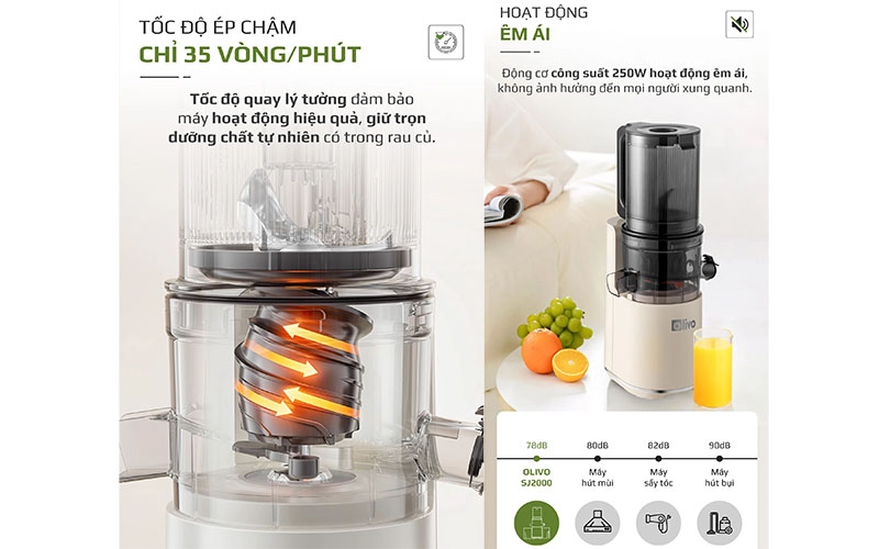 Máy ép chậm Olivo SJ2000 - Hàng chính hãng