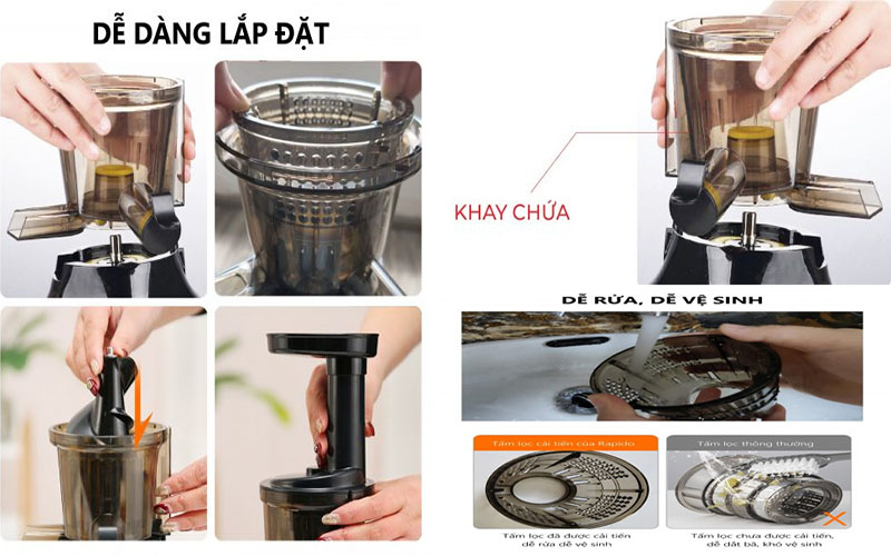 Máy ép chậm Rapido RSJ-150M - Hàng chính hãng