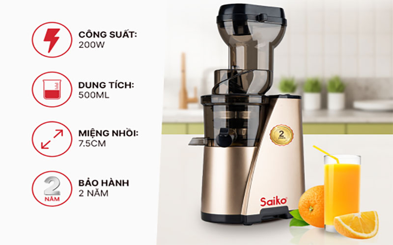 Máy ép chậm Saiko SJ-817 - Hàng chính hãng