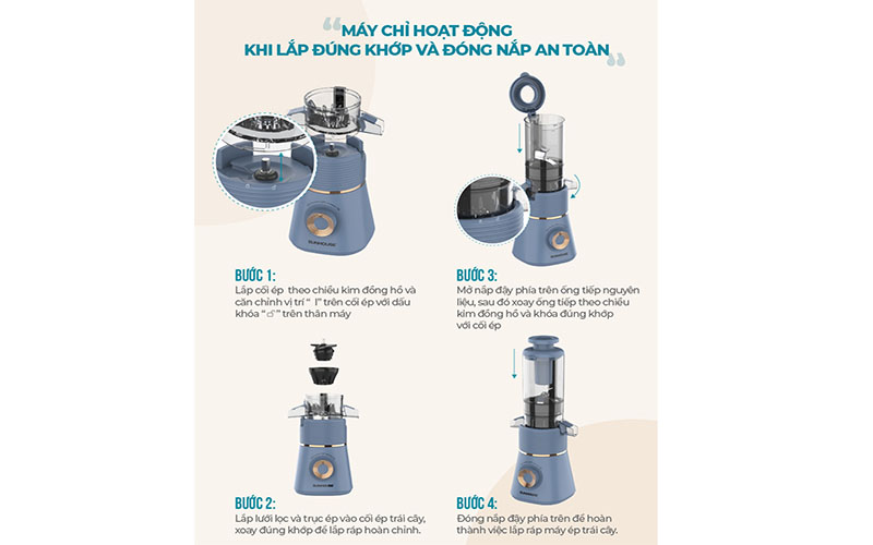 Máy ép chậm Sunhouse SHD5518 - Hàng chính hãng