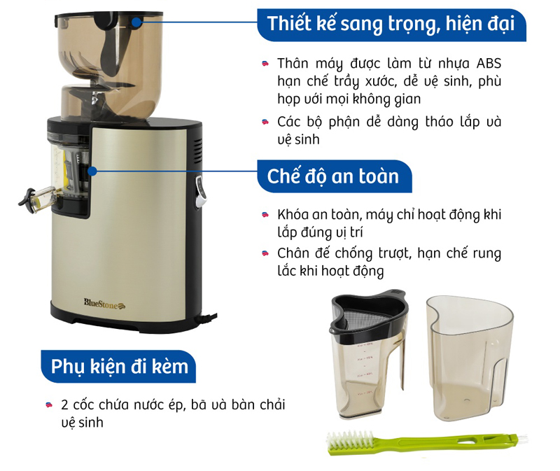 Máy ép chậm BlueStone SJB-6578 - Hàng chính hãng