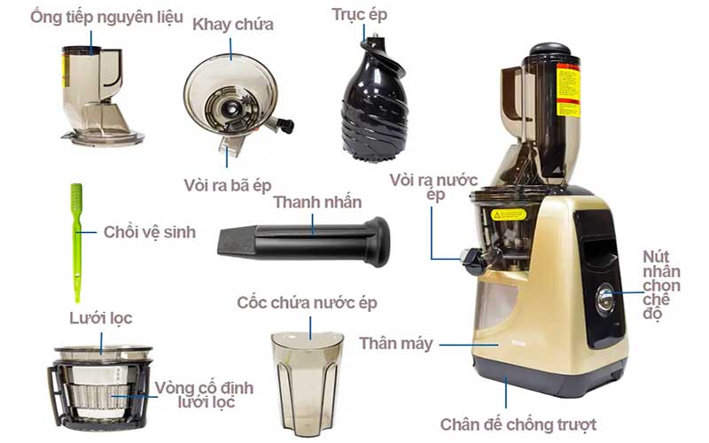 Máy ép chậm đa năng Roler RS-4408 - Hàng chính hãng