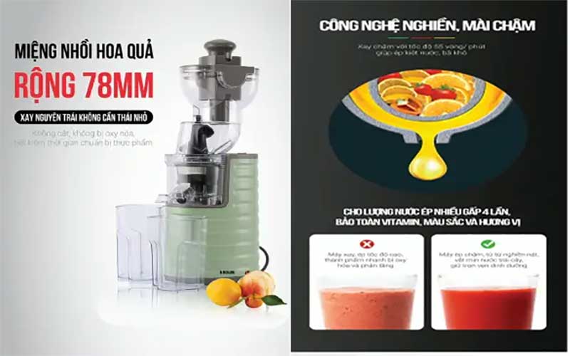 Máy ép chậm đa năng Roler RS-4418 - Hàng chính hãng