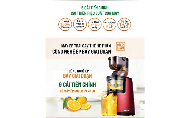 Máy ép chậm đa năng Roler RS-4458 - Hàng chính hãng
