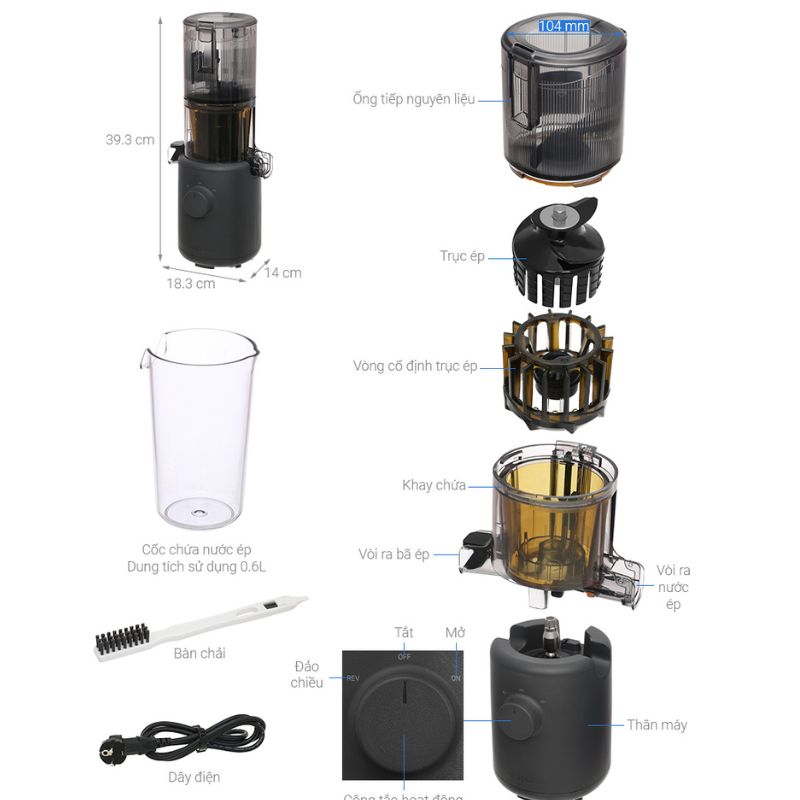 Máy ép trái cây tốc độ chậm Hurom H310A - Hàng chính hãng
