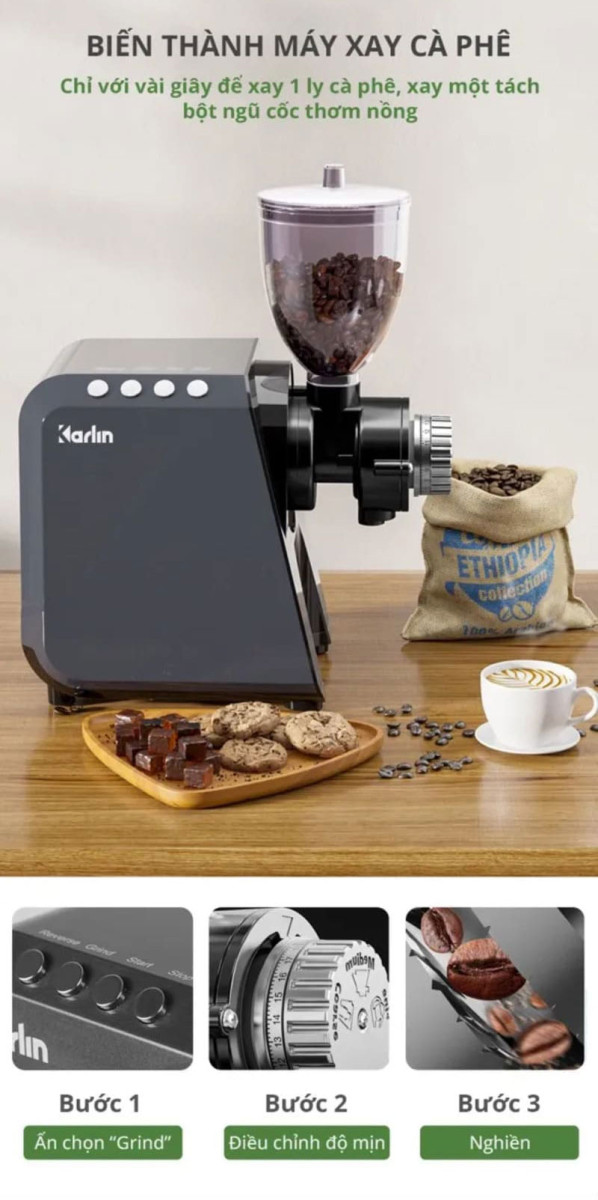 Chức năng xay cà phê mịn mà không tốn tiền mua máy xay cà phê