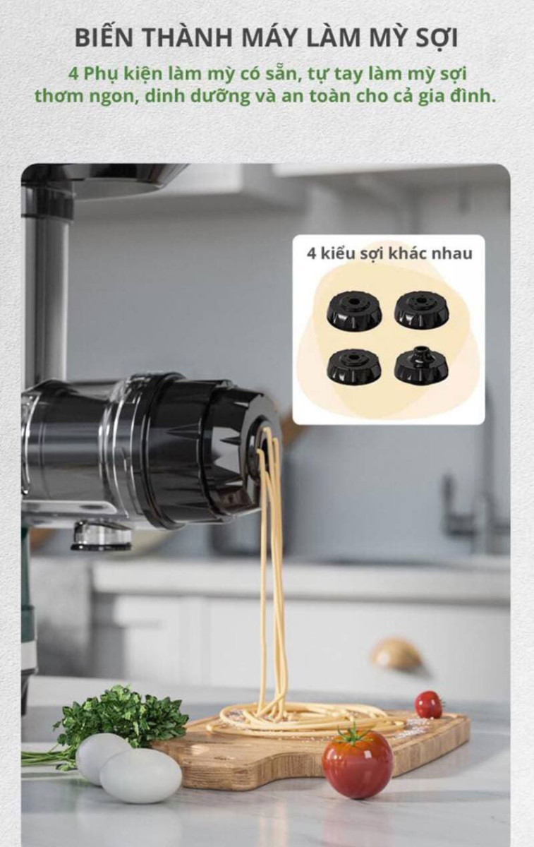 Làm mì sợi cùng máy ép chậm karlin x5
