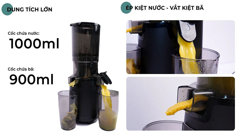 Dung tích của Máy ép chậm miệng rộng Magic Eco AC-144