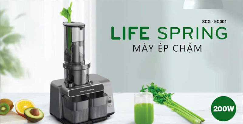 Máy ép chậm SmartChoice SCG-EC001 hoạt động mạnh mẽ với công suất 200W