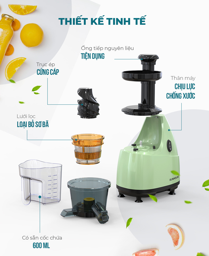 Máy ép chậm Sunhouse SHD5501 - Hàng chính hãng