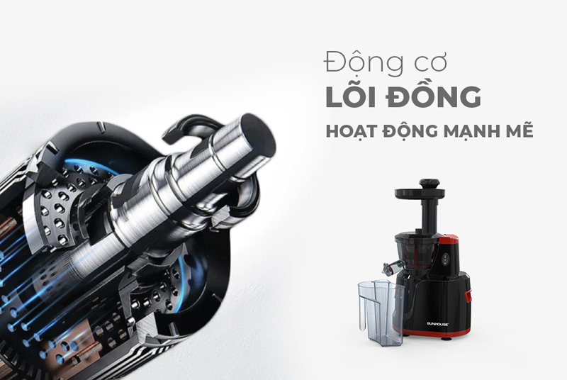 Động cơ bằng đồng mạnh mẽ cho khả năng hoạt động êm ái, không rung lắc mạnh