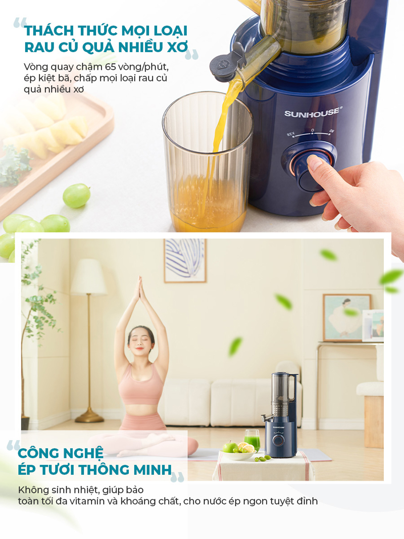 Công nghệ ép tươi thông minh giúp giữ nguyên hàm lượng dinh dưỡng