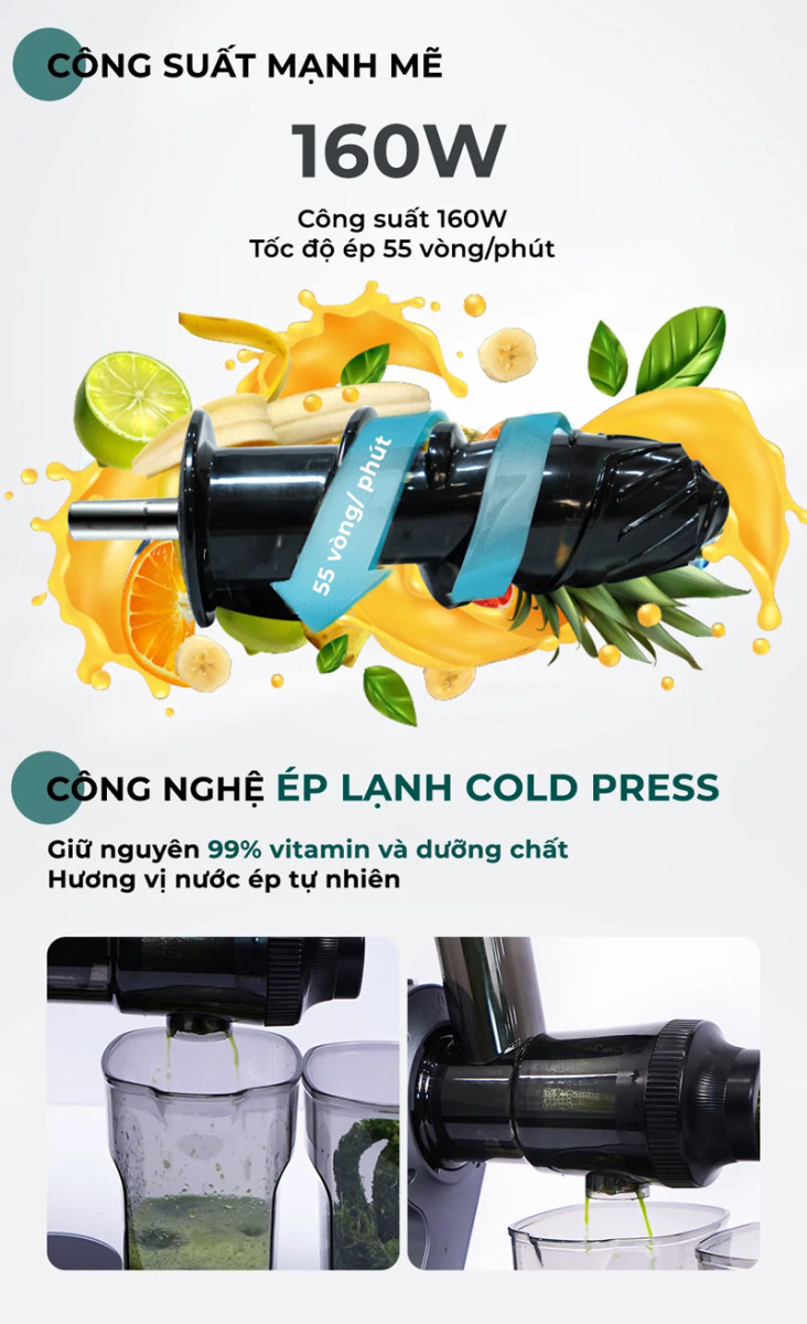 Máy ép chậm trục ngang Magic Eco AC-142 - Hàng chính hãng