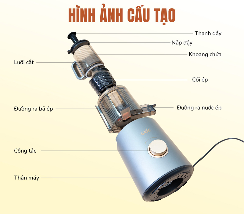 Máy ép chậm Unie USJ866 - Hàng chính hãng