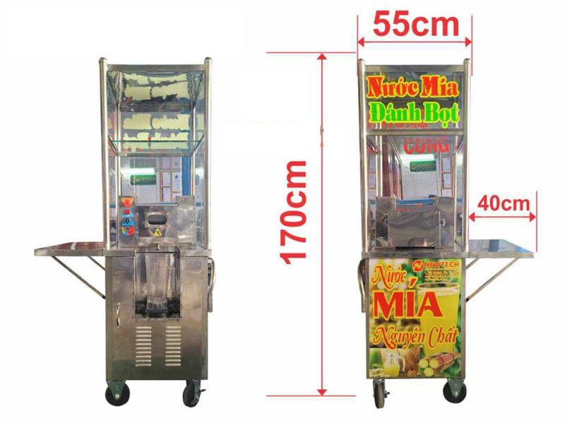 Kích thước của máy ép mía Newtech TK02