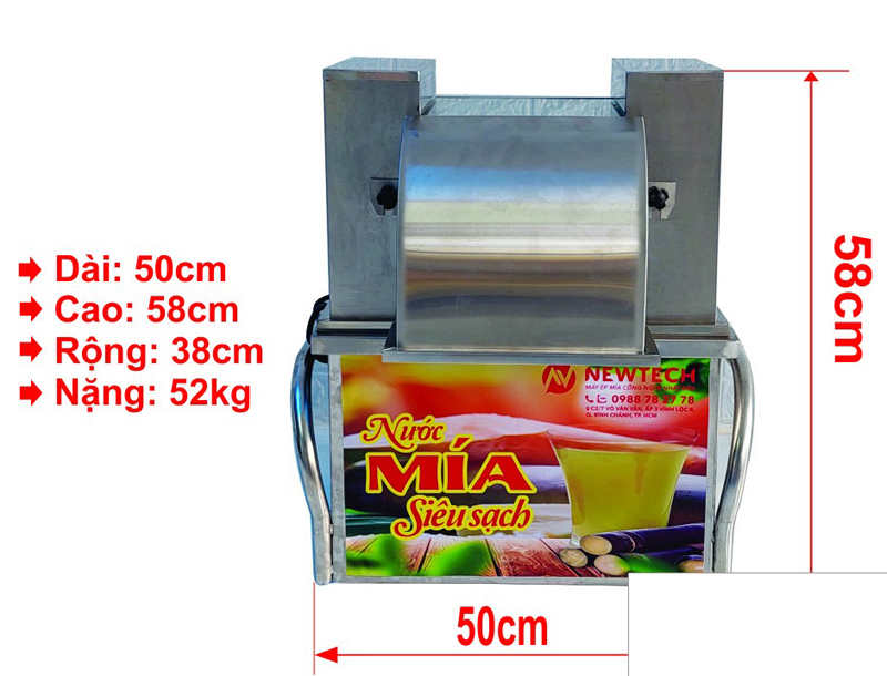 Máy ép mía mini Newtech F3 PRO NEW - Hàng chính hãng