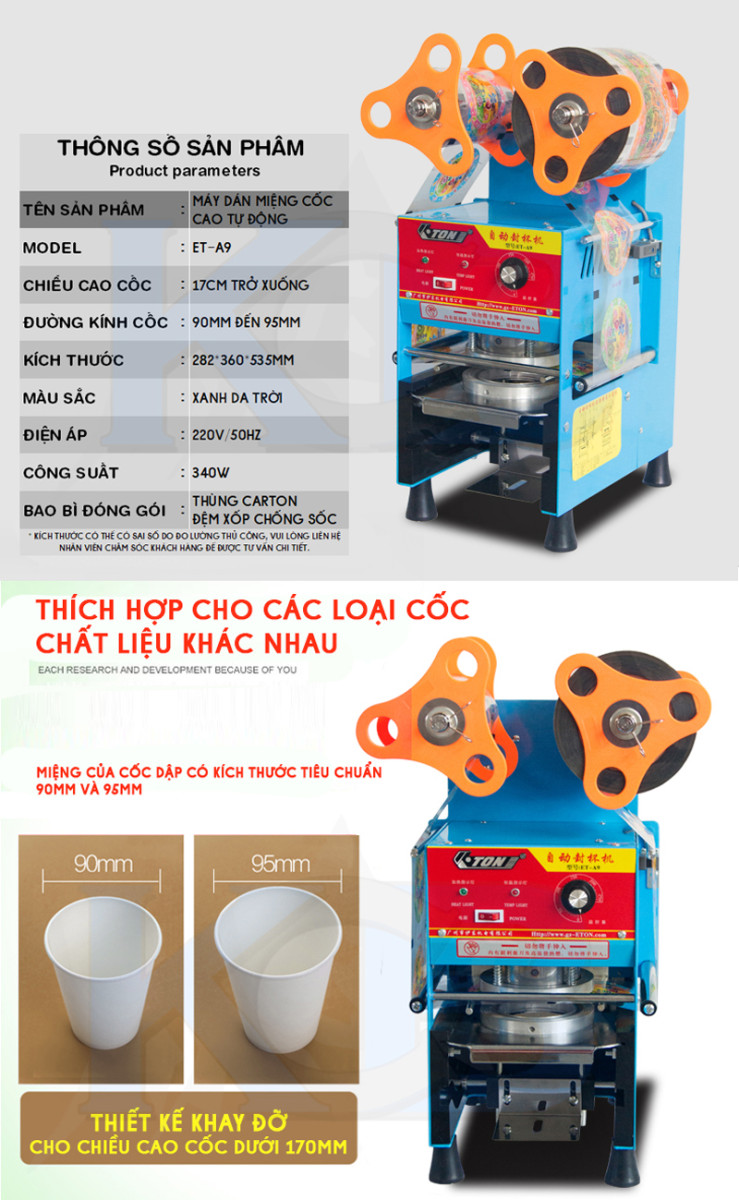 Ép được nhiều loại ly khác nhau