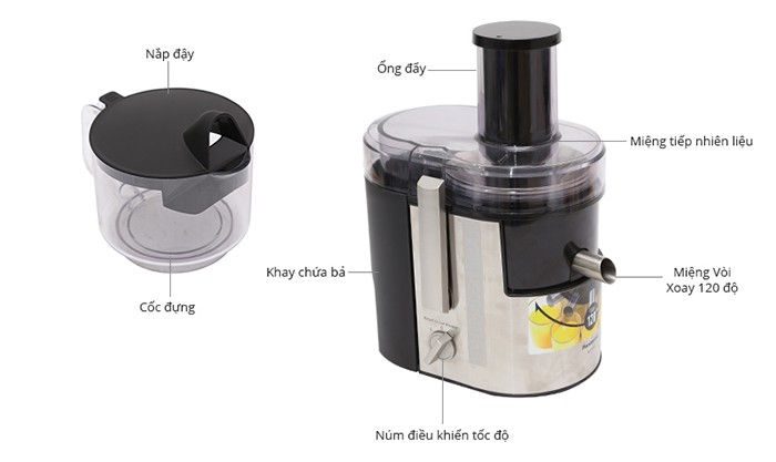 Máy ép trái cây Panasonic MJ-DJ01SRA - Công suất 800W - Hàng chính hãng