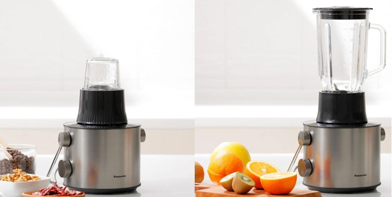 Panasonic MJ-CB800SRA có 2 cối xay bằng thủy tinh, 1 cối để xay sinh tố, 1 cối nhỏ để xay gia vị