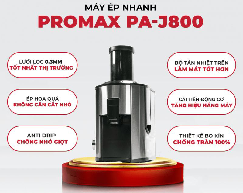 Máy ép trái cây Promax PA-J800 - Hàng chính hãng