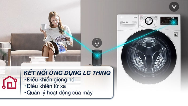 Máy giặt AI DD Inverter 15 Kg LG F2515STGW - Hàng chính hãng