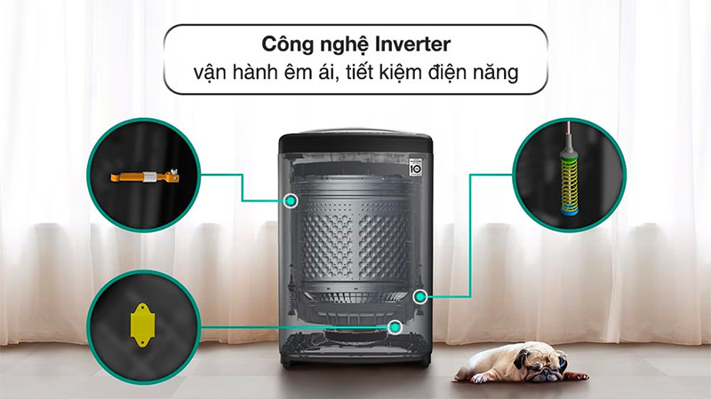 Máy giặt AI DD Inverter 19 kg LG TV2519DV7B - Hàng chính hãng