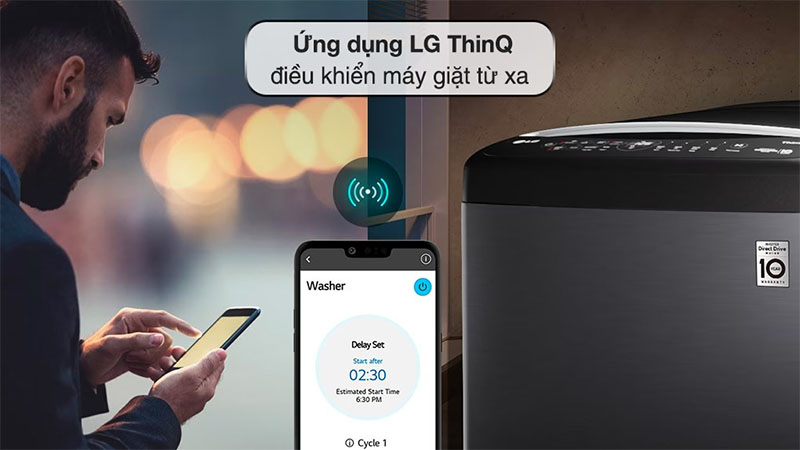 Máy giặt AI DD Inverter 19 kg LG TV2519DV7B - Hàng chính hãng