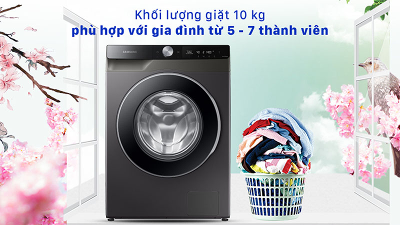 Máy giặt AI Inverter Samsung WW10T634DLX/SV - Hàng chính hãng