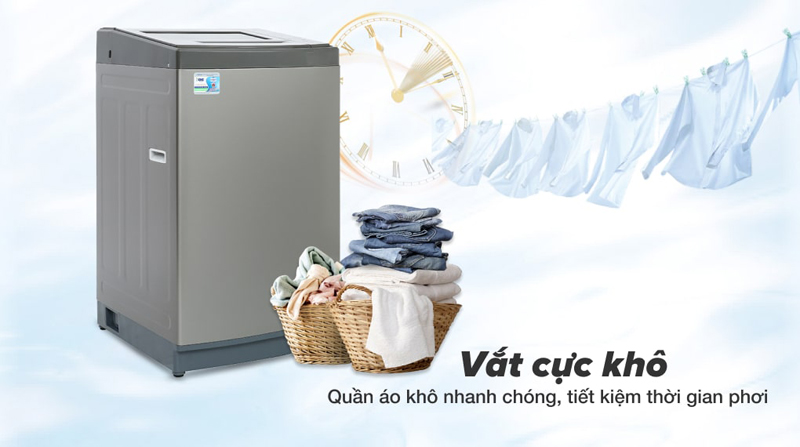 Tốc độ quay 775 vòng/phút, vắt cực khô, thích hợp cho ngày mưa gió