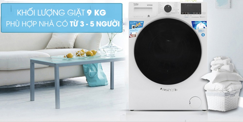 Máy giặt Beko inverter 9 kg WCV9648XSTM - Hàng chính hãng