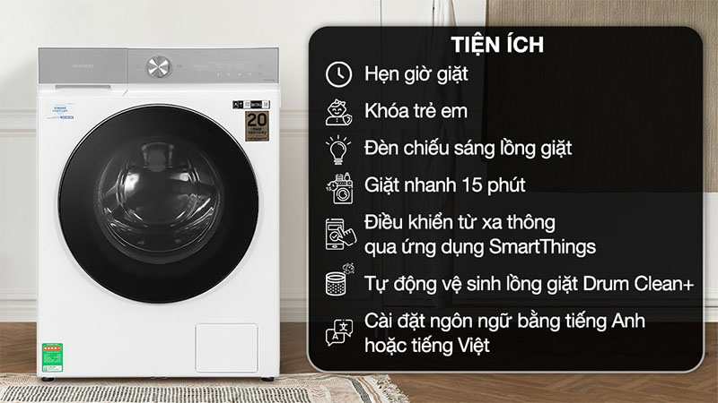 Máy giặt Bespoke AI Inverter 14kg Samsung WW14BB944DGHSV - Hàng chính hãng