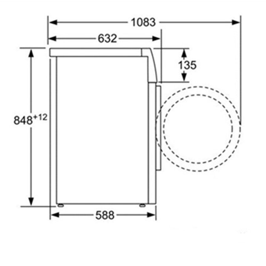 Kích thước của máy giặt Bosch WAW-24440PL
