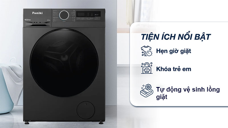 Máy giặt Inverter 10.5kg Funiki HWM-F8105ADG - Hàng chính hãng