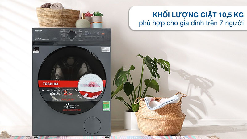 Máy giặt Inverter 10.5 kg Toshiba TW-T21BU115UWV(MG) - Hàng chính hãng