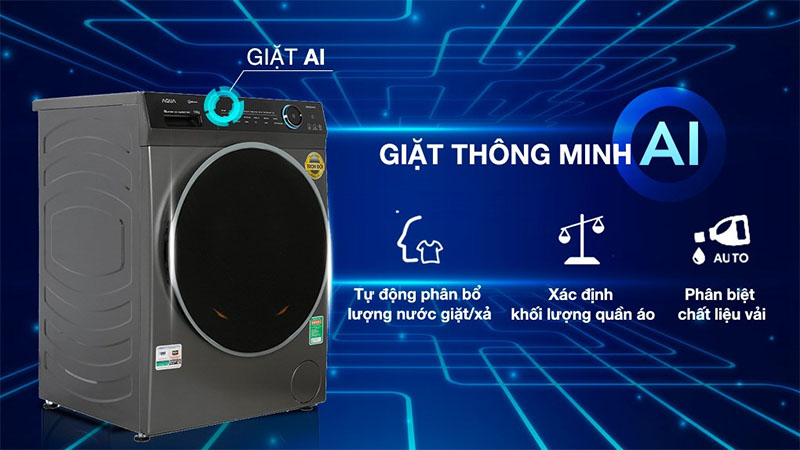 Máy giặt Inverter 10 kg Aqua AQD-DD1001G.PS - Hàng chính hãng