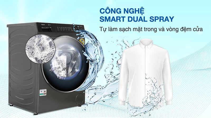 Máy giặt Inverter 10 kg Aqua AQD-DD1001G.PS - Hàng chính hãng