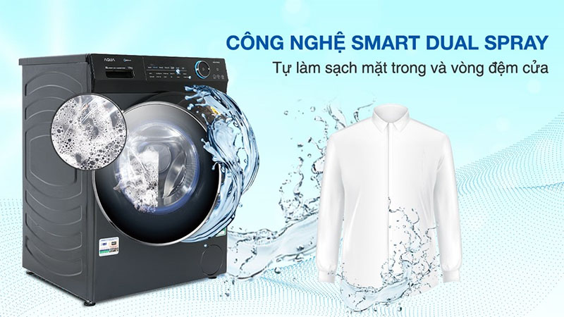 Máy giặt Inverter 10 kg Aqua AQD-D1002G.BK - Hàng chính hãng