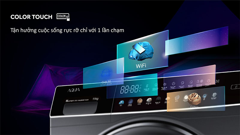 Máy giặt Inverter 10 kg Aqua AQD-DW1000J.BK - Hàng chính hãng